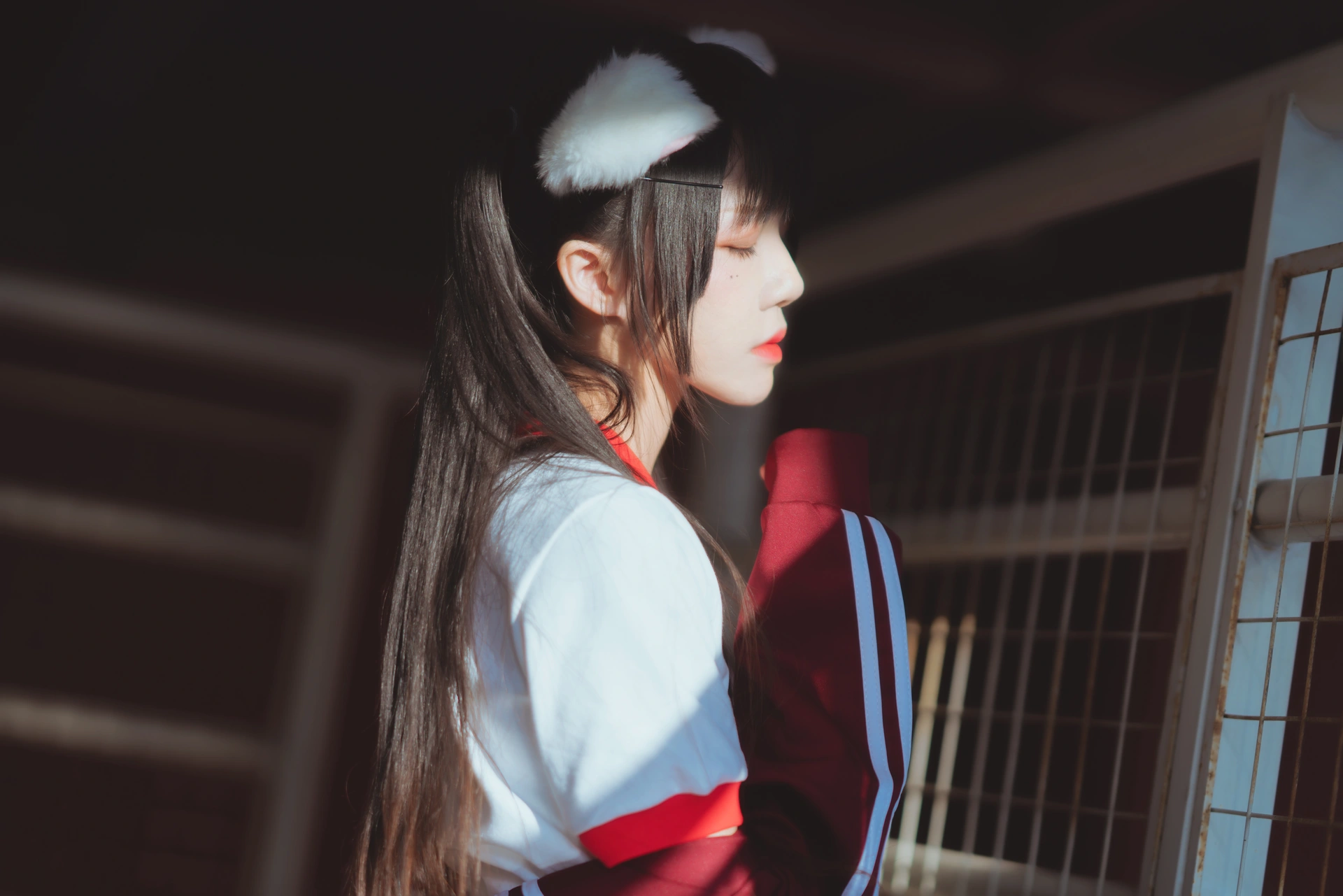 桜桃喵 - NO.054 未熟2 红色体操服 1